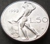 Moneda 50 LIRE - ITALIA, anul 1993 *cod 1922 B = modelul mic, Europa