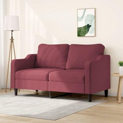 Gossi canapea cu 2 locuri, rosu vin, 140 cm, material textil foto