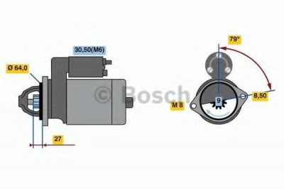 Starter OPEL MERIVA (2003 - 2010) BOSCH 0 986 022 730 foto