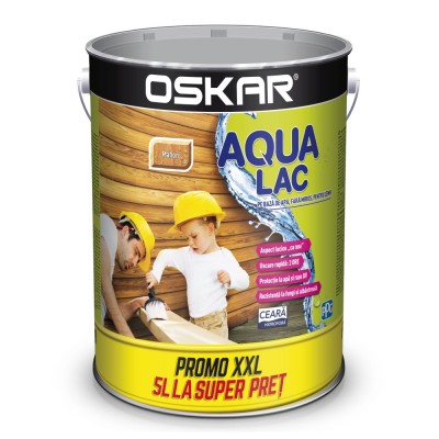 Lac pentru lemn Oskar Aqua Lac, mahon, pe baza de apa, interior / exterior, 5 L foto