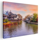 Tablou cartierul Fuzimiao in Nanjing China Tablou canvas pe panza CU RAMA 70x100 cm