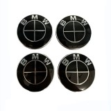 Set 4 Capace Aliaj BMW, Interior 52mm - 56mm Exterior. Negru Complect