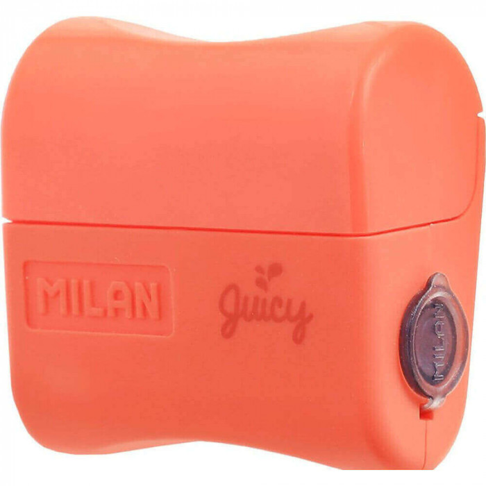 Ascutitoare Milan Juicy Simpla Mecenica cu Container, Plastic, Accesorii Scoala, Rechizite Scolare, Rechizite Scolare Milan, Ascutitoare Simpla Ieftin