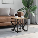 Masuta cafea vidaXL Stejar Sonoma 45x45x47.5cm Lemn prelucrat Maro cu picioare reglabile