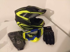 Casca moto/enduro/atv +Ochelari+Manusi+Cagula foto