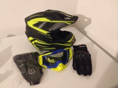 Casca moto off road/atv/enduro +cadou:ochelari+ Manusi+Cagula,M(57-58 cm foto