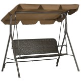 Balansoar gradina, maro si negru, 167x112x153 cm, ratan sintetic, max 240 kg, Terranova, ART