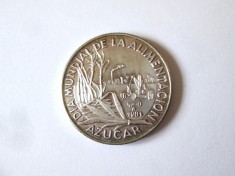 Rară! Cuba 5 Pesos 1981 FAO argint .999 UNC ed.limitata,moneda din imagini cu patina deosebita,diametrul:30 mm,greutate:12 grame