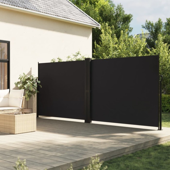 Copertină laterală retractabilă, negru, 160 x 600 cm