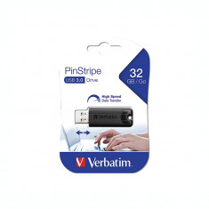 Memory stick USB 3.0 Verbatim PinStripe 32 GB cu capac culisant foto