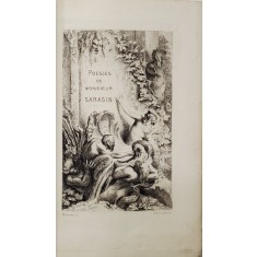 POESIES de FRANCOIS SARASIN , portrait d&#039; apres ROBERT NANTEUIL , 1877