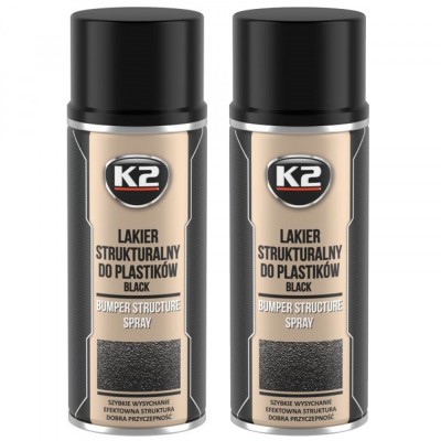 Pachet 2 Vopsea Texturata K2 pentru plastic bara protectie 400 ml foto