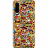 Husa silicon pentru Huawei P30, Colorful Sticker Illustrations