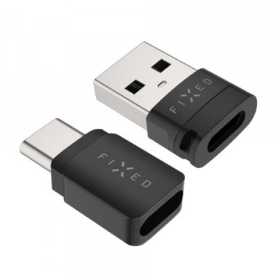 Adaptor USB Blocare Date Fixed, USB- A / USB-C, 2in1, Negru foto