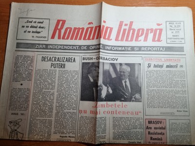 romania libera 11 septembrie 1990-interviu adrian severin,iulian vlad in proces foto