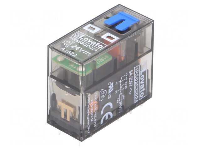 Releu Electromagnetic DPDT 24VDC 8A Cu Soclu