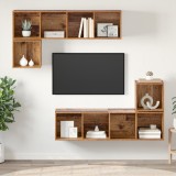 VidaXL Set comodă TV 4 pcs Lemn vechi 37 x 37 x 142.5 cm Lemn compozit