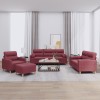 VidaXL Set canapea cu perne, 4 piese, roșu vin, material textil 3201566
