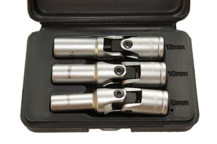 Gl&uuml;hkerzenschl&uuml;ssel, Gelenk 3/8 Zoll, 8 10 12 mm, Werkzeug mit Box