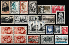 Franta, lot timbre 1939-1965, cota 28 euro, MNH foto