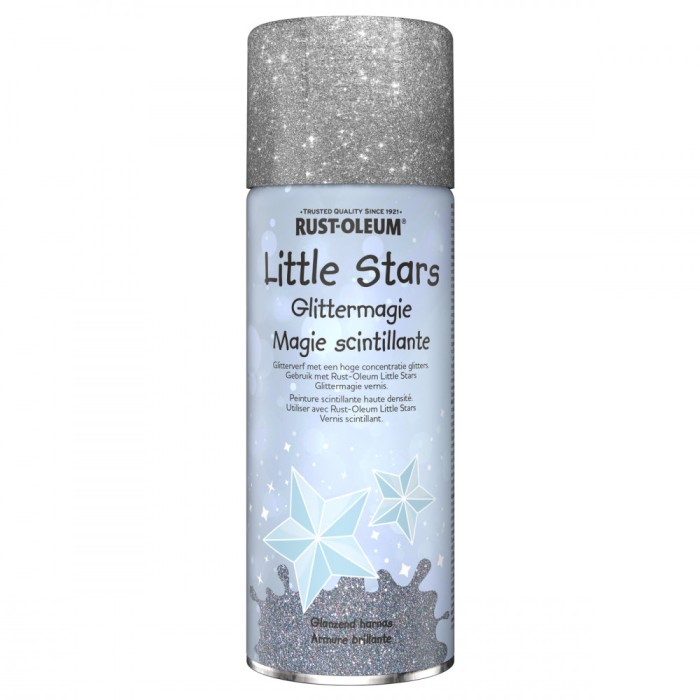 Vopsea cu sclipici mobilier si jucarii, Rust-Oleum, Little Stars, Shiny Armour, Argintiu, 400 ml