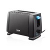 Prajitor de paine Raf, 2 felii, 650 W, 6 nivele de rumenire, Negru
