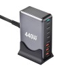 Statie de incarcare rapida GaN 440W, 5x USB-C + 2x USB-A, PD/QC