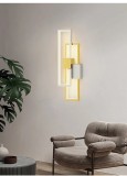 Cumpara ieftin Aplica LED 30W, 2 dreptunghiuri auriu + alb, lumina neutra