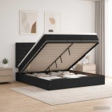 Cumpara ieftin Pat ottoman cu saltea cu headboard Negru 160 x 200 cm Tesatura