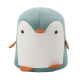 Taburet pentru copii, model pinguin, textil, lemn, albastru si alb, max 50 kg, 28x34 cm, Chomik GartenVIP DiyLine