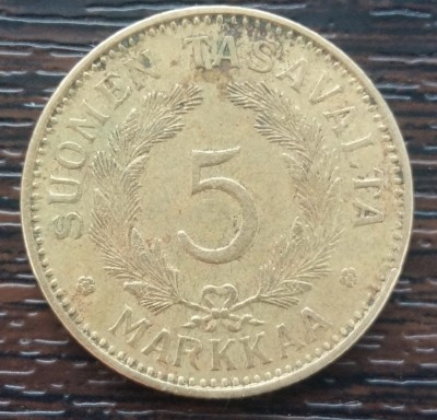 (M1157) MONEDA DIN FINLANDA - 5 MARKKAA 1939 foto