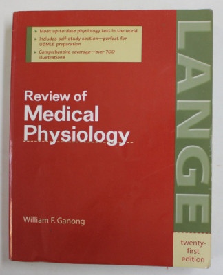 REVIEW OF MEDICAL PHYSIOLOGY by WILLIAM G. GANONG , 2003 foto