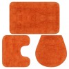 VidaXL Set covorașe de baie, 3 piese, portocaliu, textil