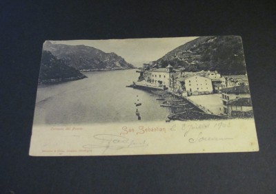 Carte Poștală Vintage Spania - San Sebasti&amp;aacute;n &amp;bdquo;Intrarea &amp;icirc;n Port&amp;rdquo; (cel mai probabil din perioada 1900&amp;ndash;1940) foto