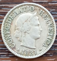 (M1962) MONEDA ELVETIA - 5 RAPPEN 1931 foto