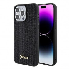 Husa Guess PU Square Mirror Script Logo pentru iPhone 15 Pro Max Black foto