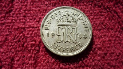 6 PENCE 1944 ARGINT ***** foto