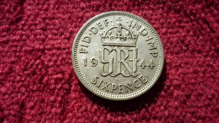 6 PENCE 1944 ARGINT *****