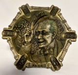 Scrumieră Bronz Propagandă Comunistă &ndash; Omagiu Patrice Lumumba, Uzina Laminorul, RPR (1961)