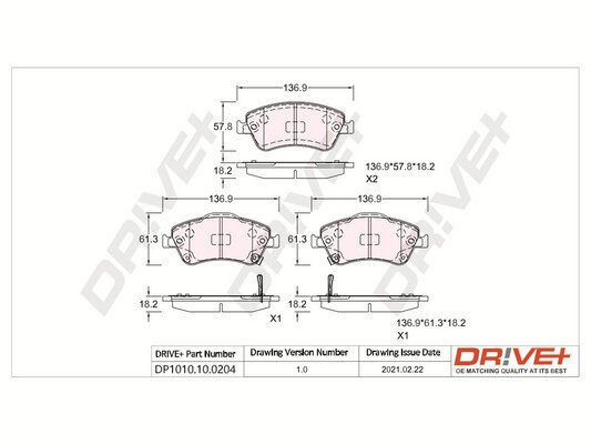 Dr!ve+ DP1010.10.0204 set placute frana,frana disc