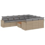 Cumpara ieftin Patio Sofa Set 10,0-Locuri Combinatie bej si gri