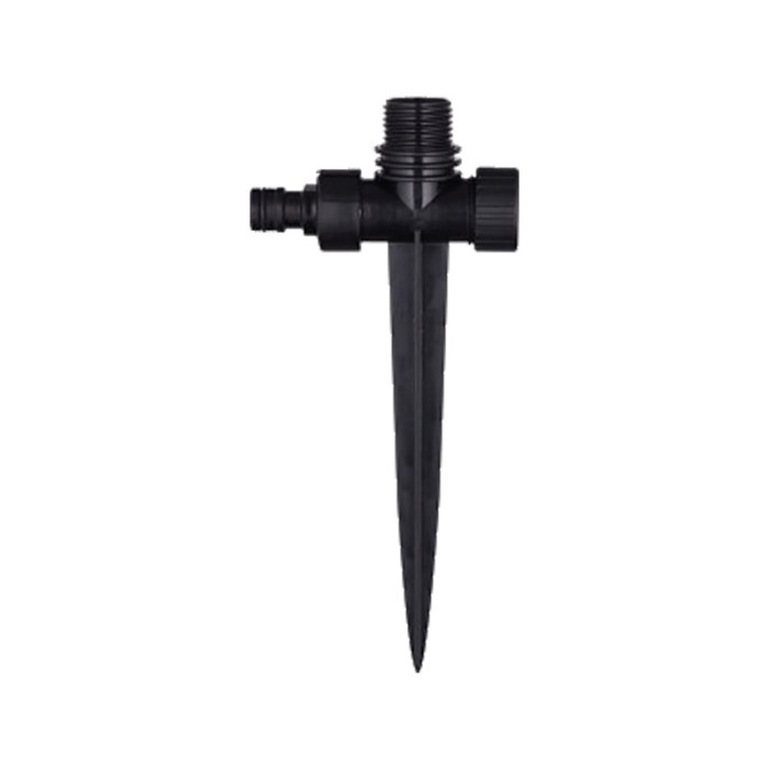 Stut gradina baza pentru aspersor, pentru irigare, 2 iesiri, negru, FE 3/4. FI 1/2, H 20 cm
