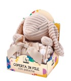 Cumpara ieftin Set figurina Iepuras cu paturica textil multicolor 75 x 90 cm