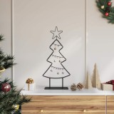vidaXL Pom de Crăciun din metal cu suport Negru 60 cm Oțel 42019186