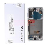 LCD+Touchscreen cu Rama Samsung Galaxy S21 5G / G991 WHITE Original Service Pack