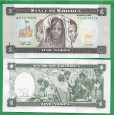 = ERITREA - 1 NAKFA ? 1997 - UNC foto