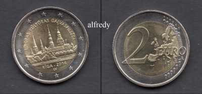 LETONIA 2014, 2 euro, Riga foto