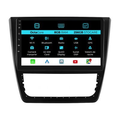 Navigatie Dedicata Skoda Yeti (2009-2017), 10Inch, 8Gb Ram, 256Gb Stocare, Carplay foto