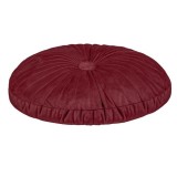 Cumpara ieftin Perna decorativa rotunda din velvet Rosu inchis, cu nasture, &Oslash;35 cm, pentru canapea