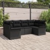 Gossi set de canapea de gradina cu perne negru ratan polimeric